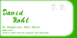 david mohl business card