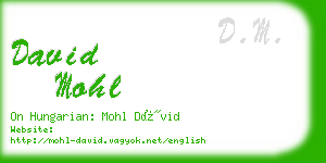 david mohl business card